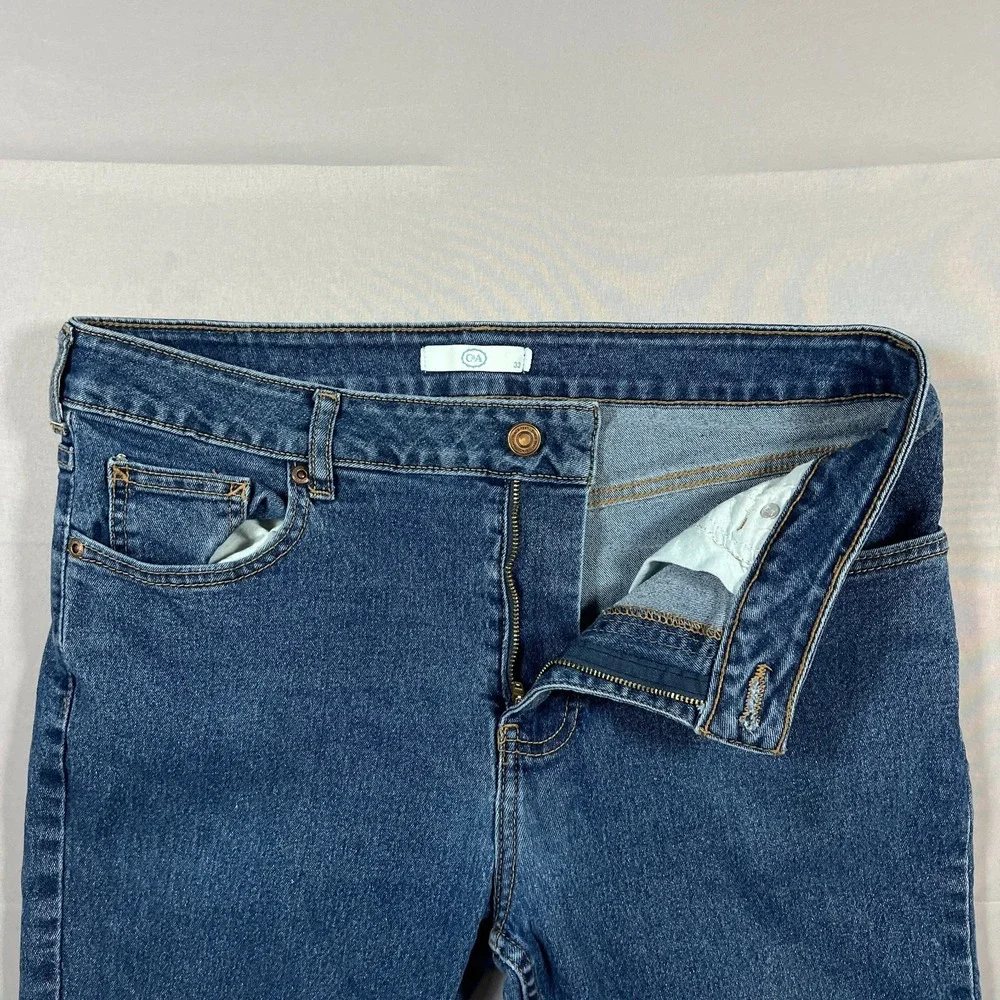 C&A Skinny Jeans Mens 33 Blue Denim Mid Rise Zip Fly Medium Wash Streetwear